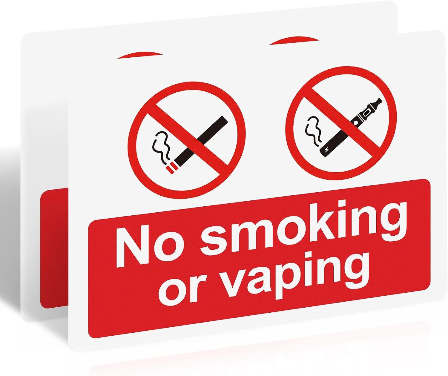 No Smoking or Vaping Sign - 2 Pack, 180x135mm Vinyl Warning Sticker — image 1