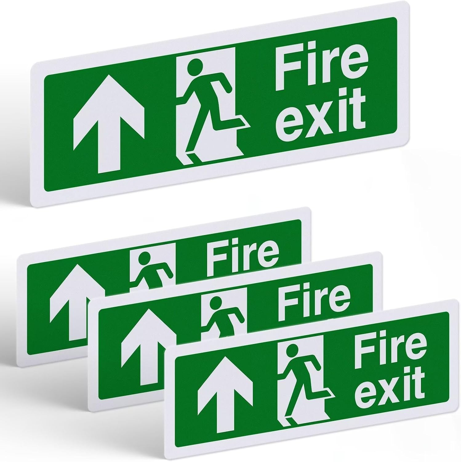 Fire Exit Sign Up Arrow - 4 Pack, 300x100mm Self-Adhesive Vinyl — image 1