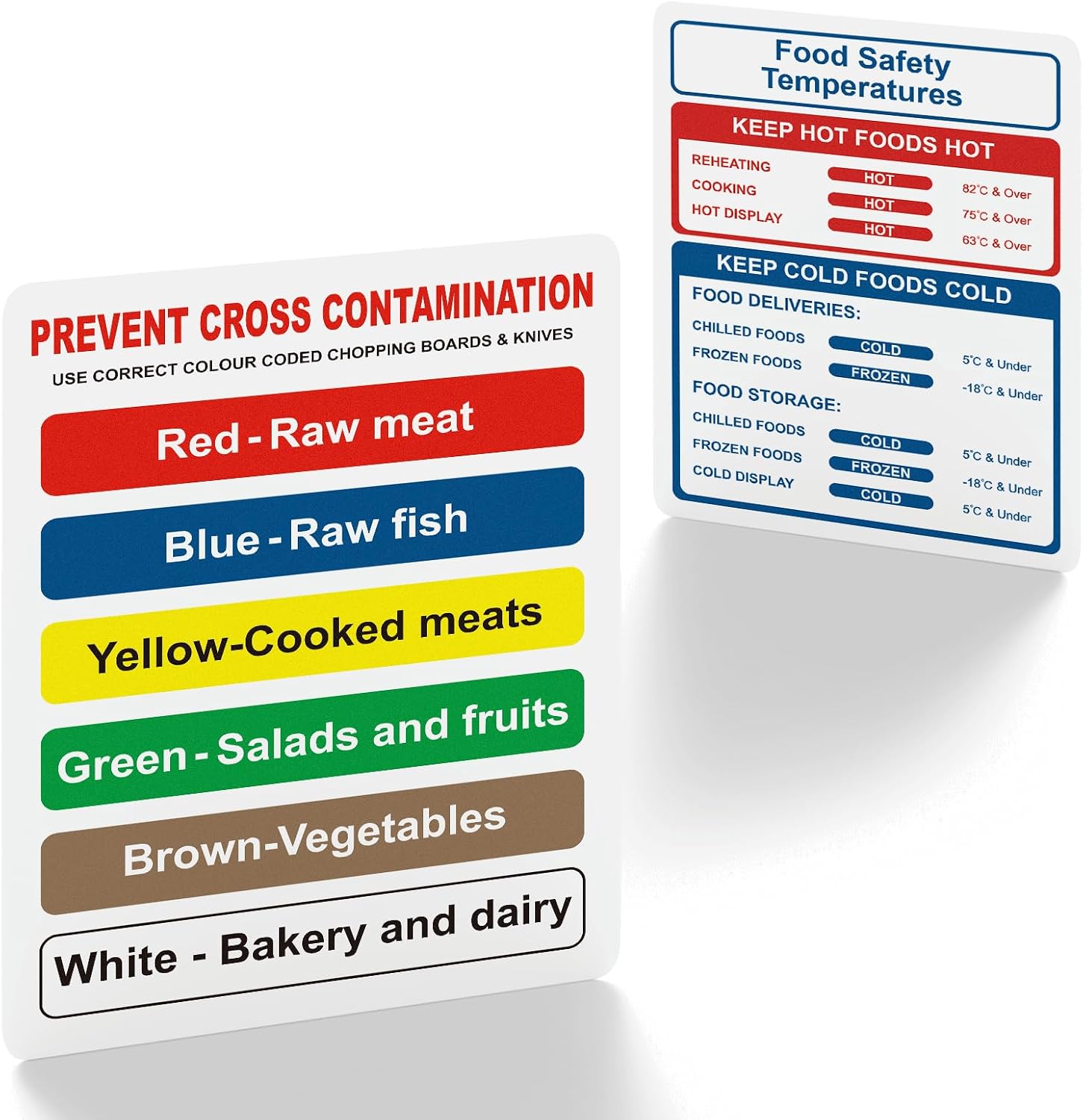 Food Safety Temperatures and Colour Coded Chopping Board Signs, 200x150mm — image 1