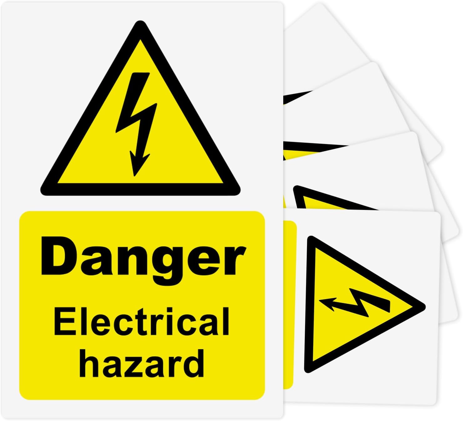 5 Pack Danger Electrical Hazard Warning Stickers, 150 x 100mm Vinyl — image 1